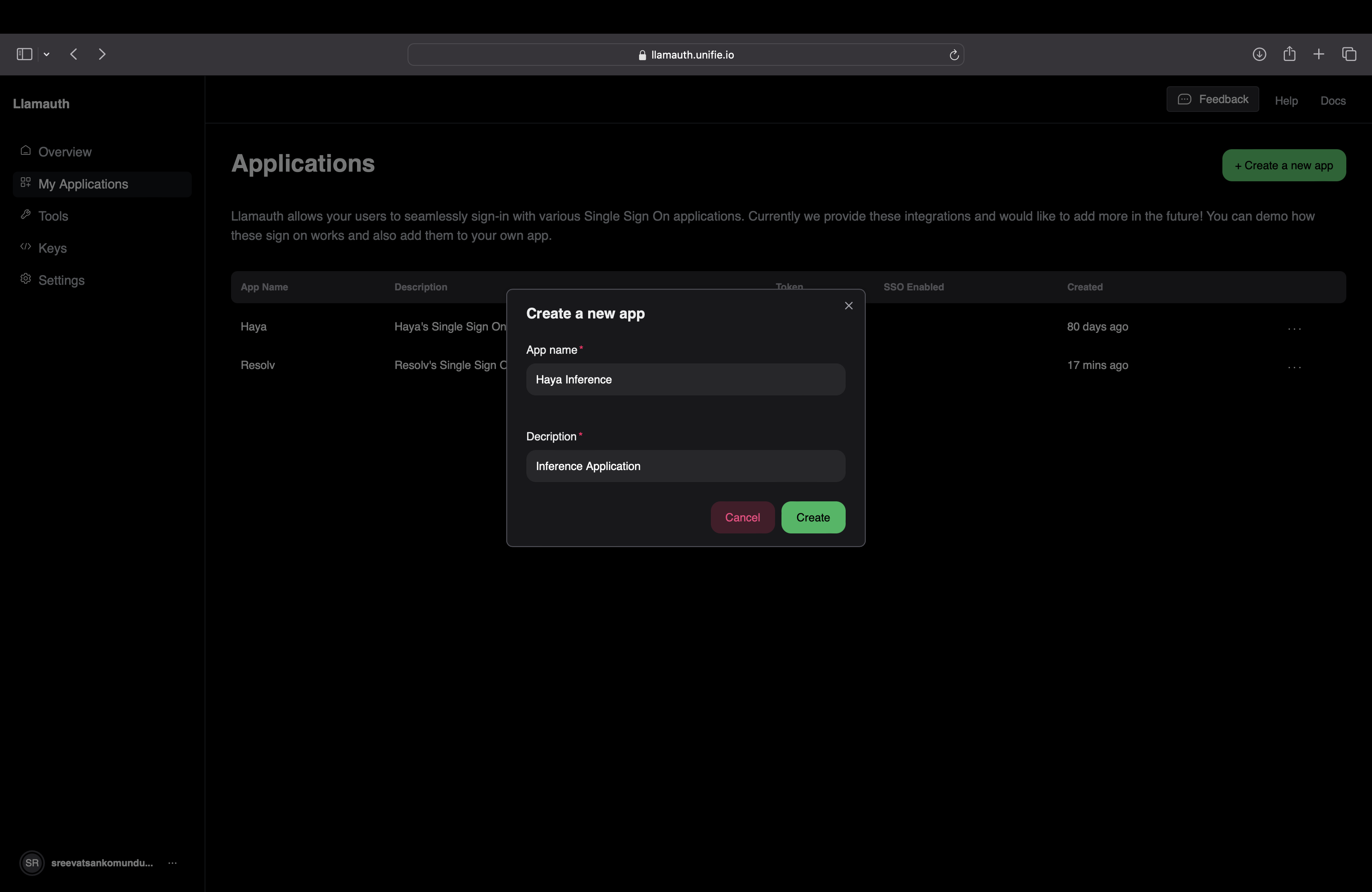 Create New App